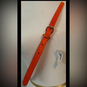 Banana Republic Women’s HAIRCALF Leather SKINNY BELT Sunset Orange Large